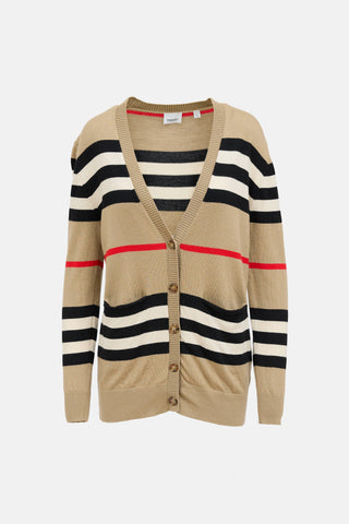 BurberryWool Knit Striped Cardigan