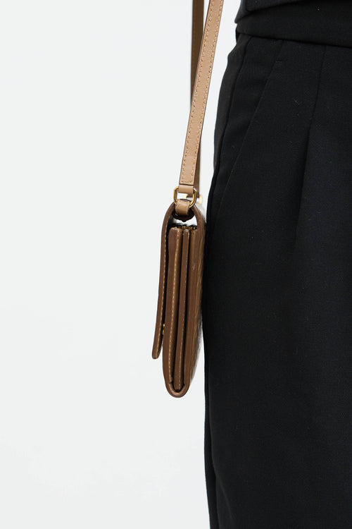 Burberry TB Debossed Wallet On Strap