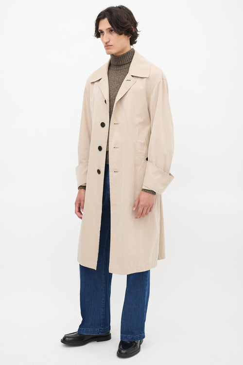 Burberry Beige Oversized Cuff Trench Coat