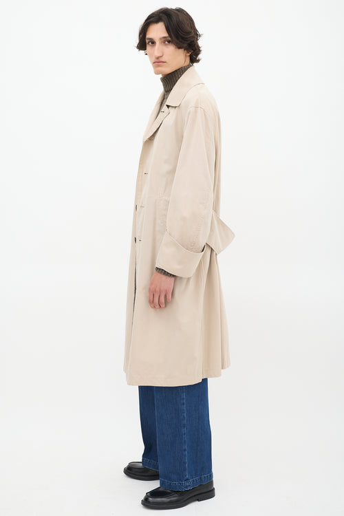 Burberry Beige Oversized Cuff Trench Coat