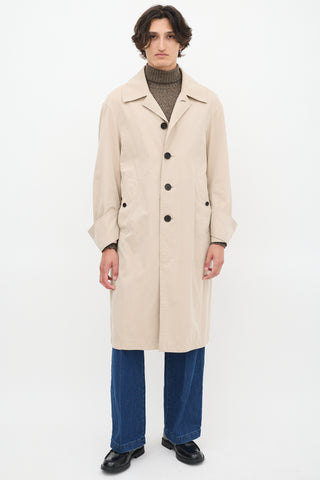 Burberry Beige Oversized Cuff Trench Coat