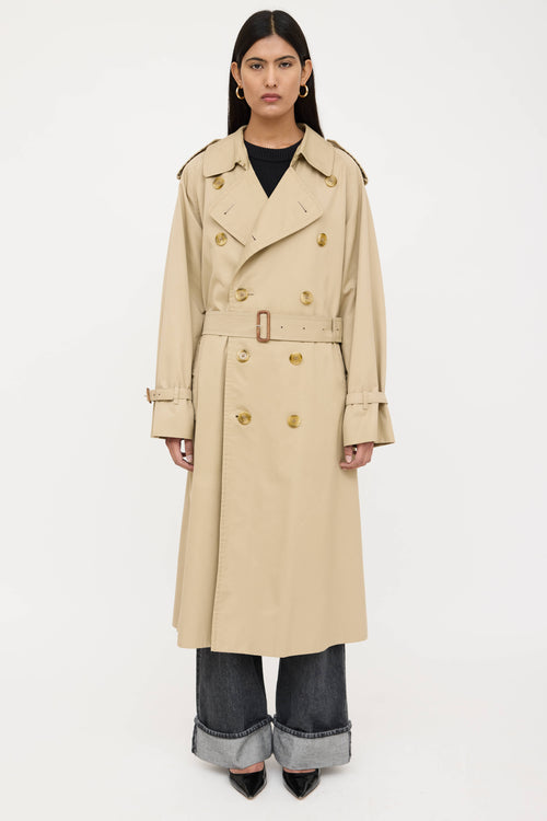 Double Breasted Belted Trench Coat