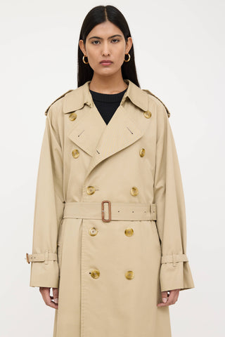 Burberry Double Breasted Belted Trench Coat