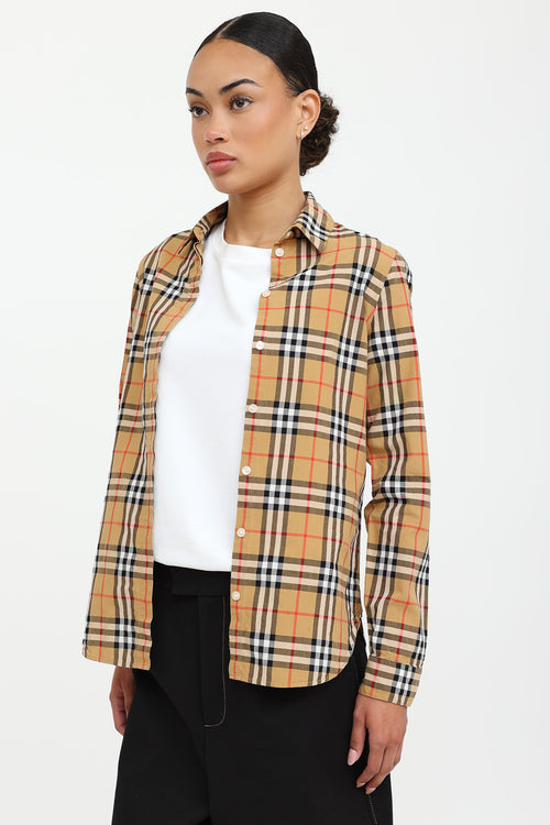 BurberryVintage Check Button Up Top