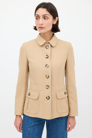 Burberry Beige Wool Panelled Jacket