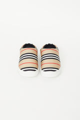 Burberry Beige & Multi Padded Homie Stripe Slipper