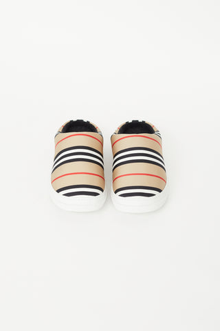 Burberry Beige & Multi Padded Homie Stripe Slipper