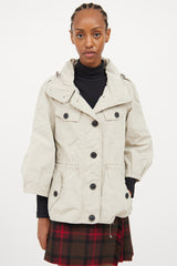 Burberry Beige Crop Rain Jacket