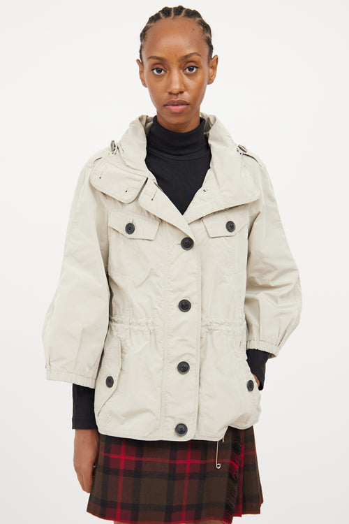 Burberry Beige Crop Rain Jacket