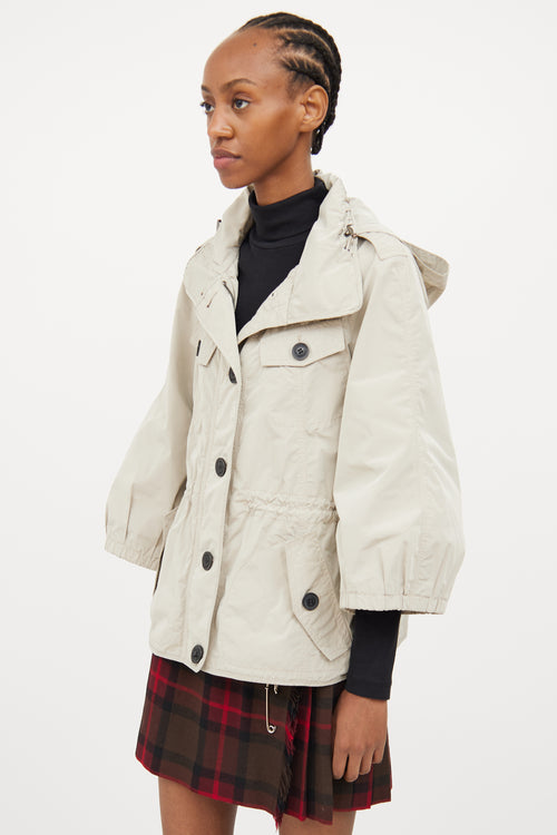 Burberry Beige Crop Rain Jacket