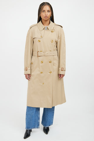 Burberry Tan Double Breasted Trench Coat