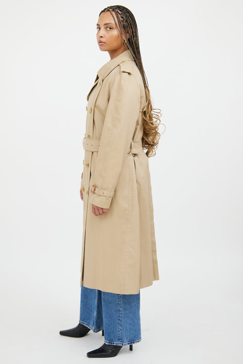 Burberry Tan Double Breasted Trench Coat