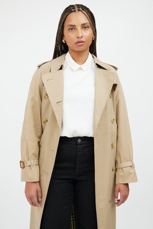 Burberry Tan Double Breasted Trench Coat