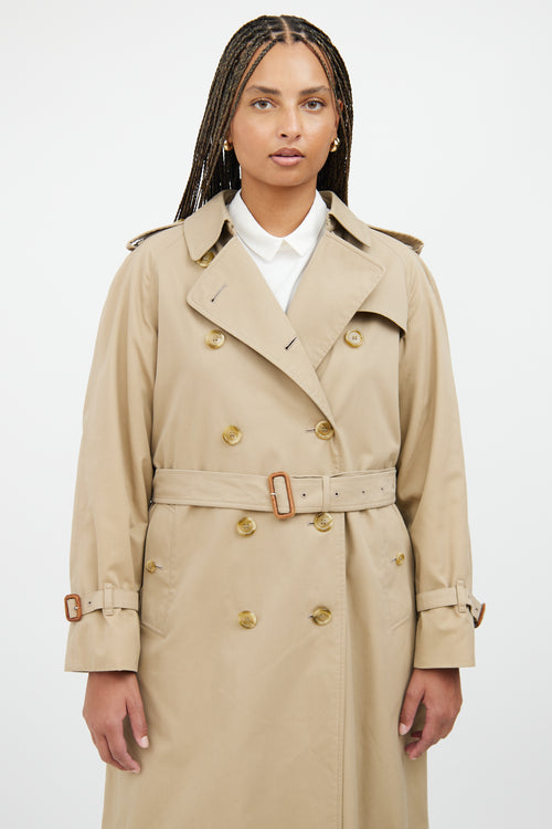 Burberry Tan Double Breasted Trench Coat