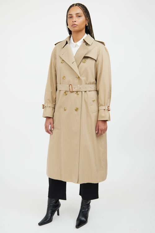 Burberry Tan Double Breasted Trench Coat