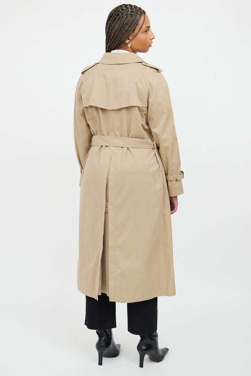 Burberry Tan Double Breasted Trench Coat