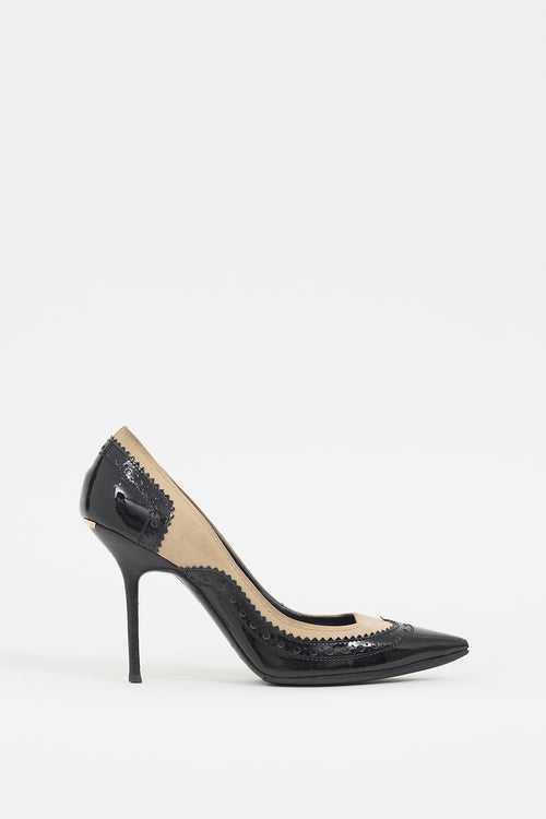 Burberry Black & Beige Colourblock Pump