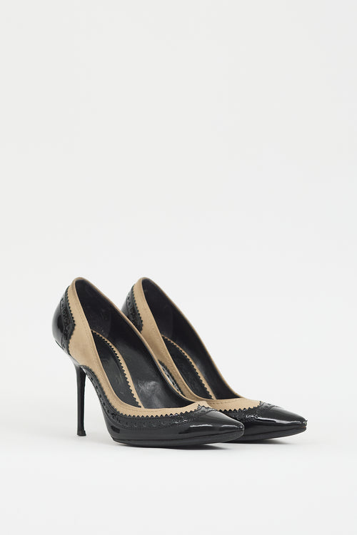 Burberry Black & Beige Colourblock Pump