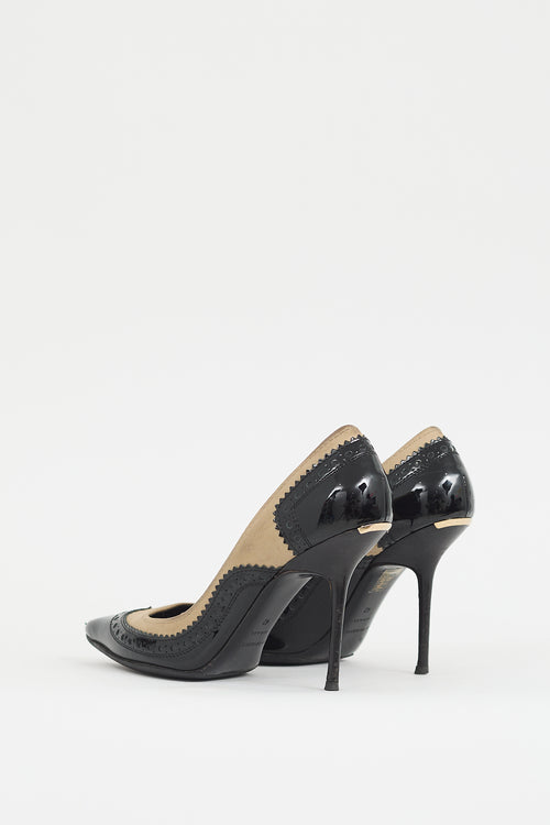 Burberry Black & Beige Colourblock Pump