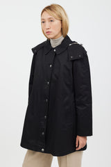 Burberry Black & Beige Hooded Coat