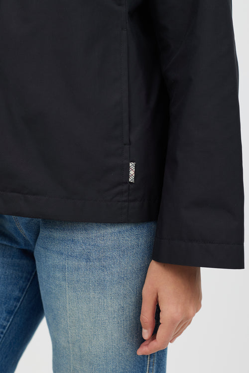 Burberry Black & Beige Hooded Nylon Jacket