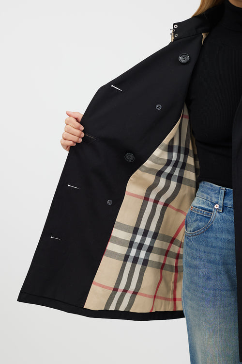 Burberry Black & Beige Hooded Nylon Jacket