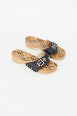 Burberry Black & Brown Nova Check Brigitte Clog