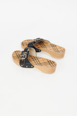 Burberry Black & Brown Nova Check Brigitte Clog