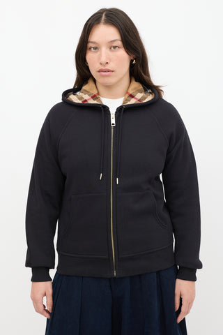 Burberry Black & Brown Nova Check Hoodie