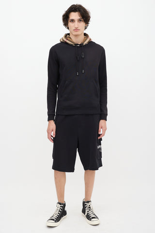 Burberry Black & Brown Nova Check Hoodie