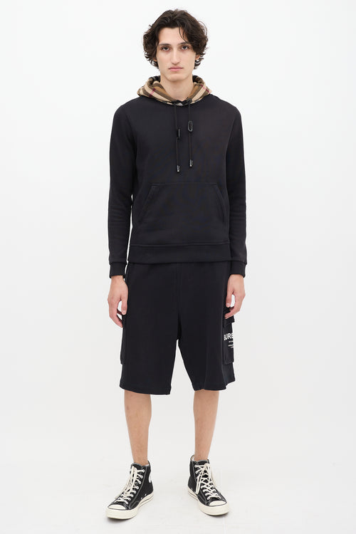 Burberry Black & Brown Nova Check Hoodie