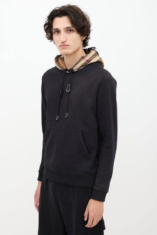 Burberry Black & Brown Nova Check Hoodie