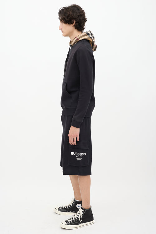 Burberry Black & Brown Nova Check Hoodie