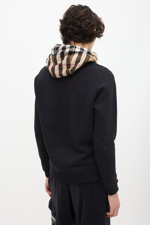 Burberry Black & Brown Nova Check Hoodie