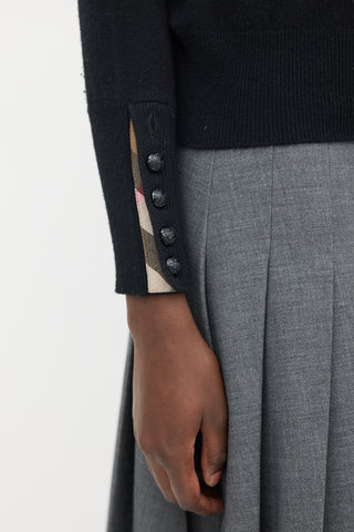 Burberry Black Cashmere Braided Sweater