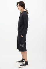 Burberry Black Cotton Logo Pocket Shorts