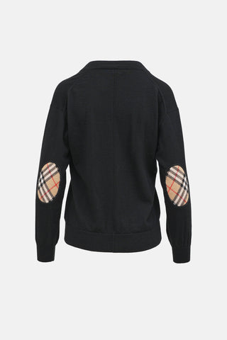Burberry Wool Elbow Patch Cardigan