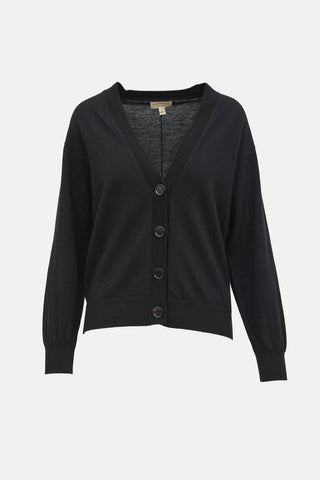 Burberry Wool Elbow Patch Cardigan