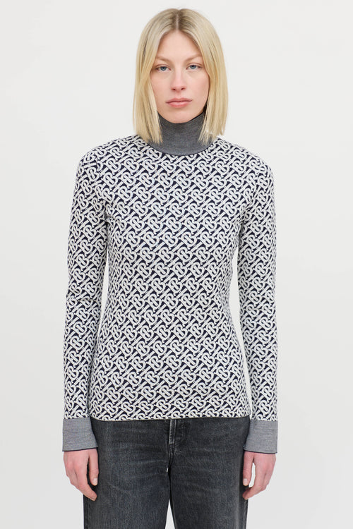BurberryMonogram Turtleneck Sweater