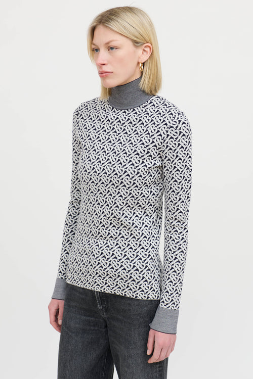 BurberryMonogram Turtleneck Sweater