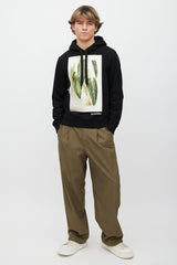 Burberry Black & Green Printed Satin Patch Hoodie