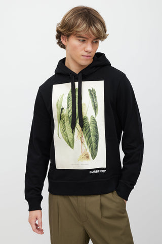 Burberry Black & Green Printed Satin Patch Hoodie