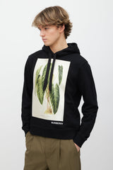Burberry Black & Green Printed Satin Patch Hoodie