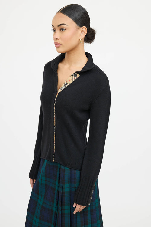 Burberry Wool Button Up  Sweater