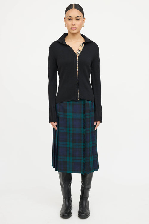 Burberry Wool Button Up  Sweater