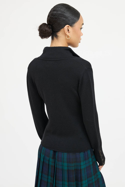 Burberry Wool Button Up  Sweater