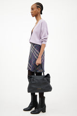 Burberry Black Pebbled Leather Banyard Shoulder Bag