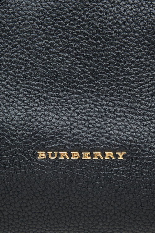 Burberry Black Pebbled Leather Banyard Shoulder Bag