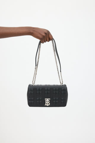 Burberry Black Leather Lola Quilted Bag