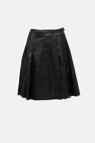 Leather Pleated Skirt